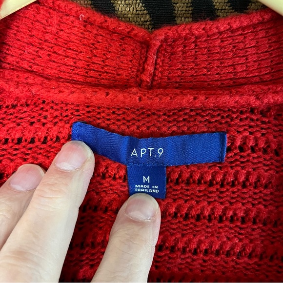 Apt. 9 Women's Red Open-Front Sweater Size Medium EUC - Picture 2 of 10